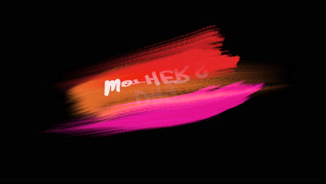 texto de animación día de la madre sobre moda púrpura y roja y fondo de pincel