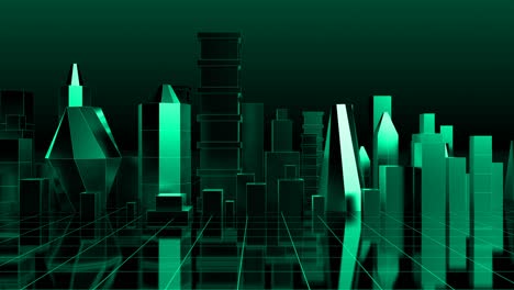 turquoise loop abstract digital city background