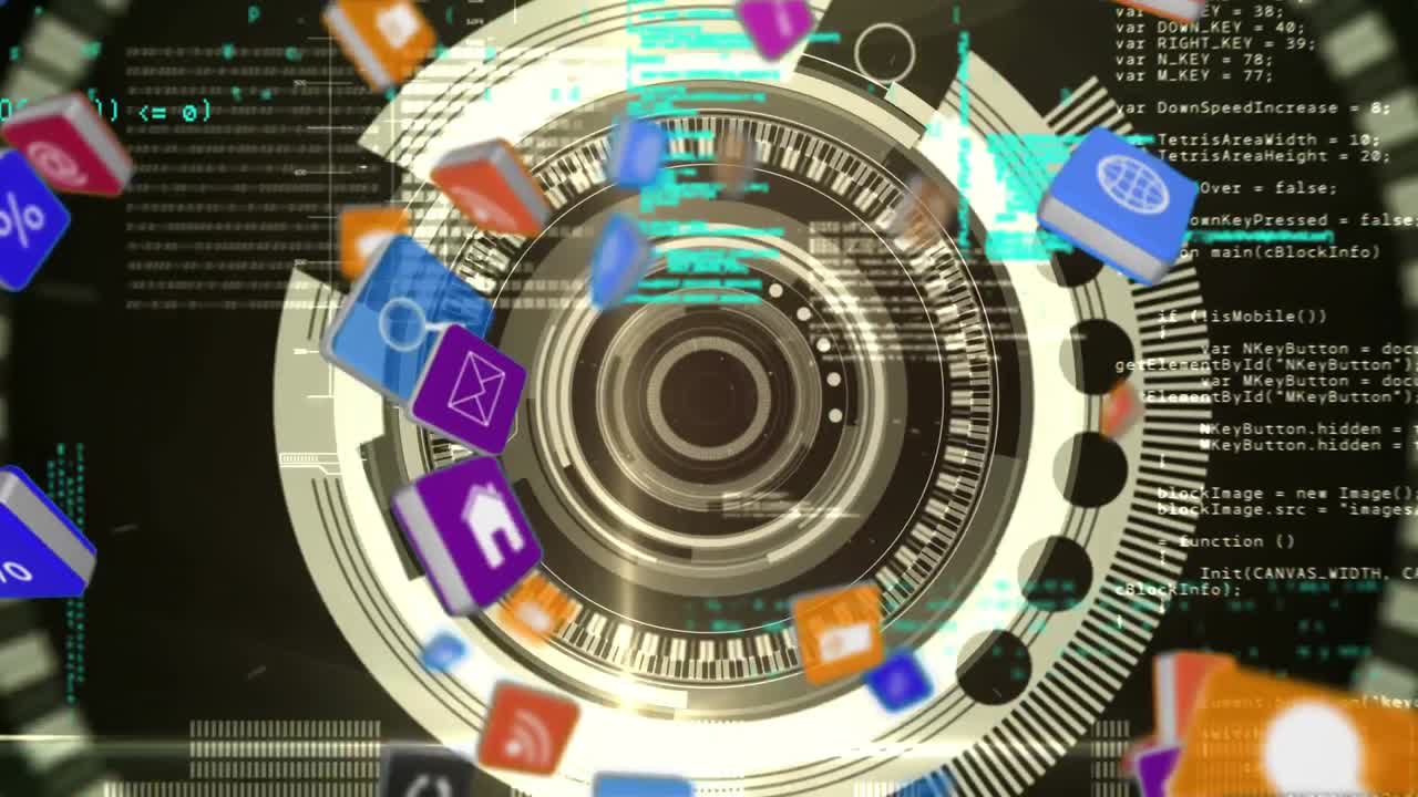 인터페이스 코드가 있는 인터넷 아이콘