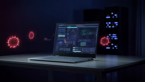 cybersecurity threat on a laptop