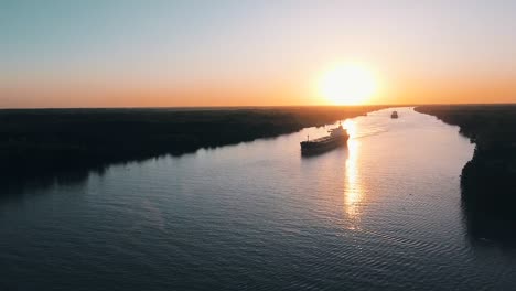 cargo-ship-crossing-Parana-river-in-Argentina