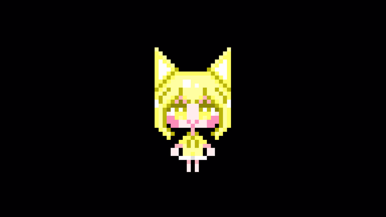 Pixel Cat girl Waiting short hair Looping animation. 1080p (4).mov