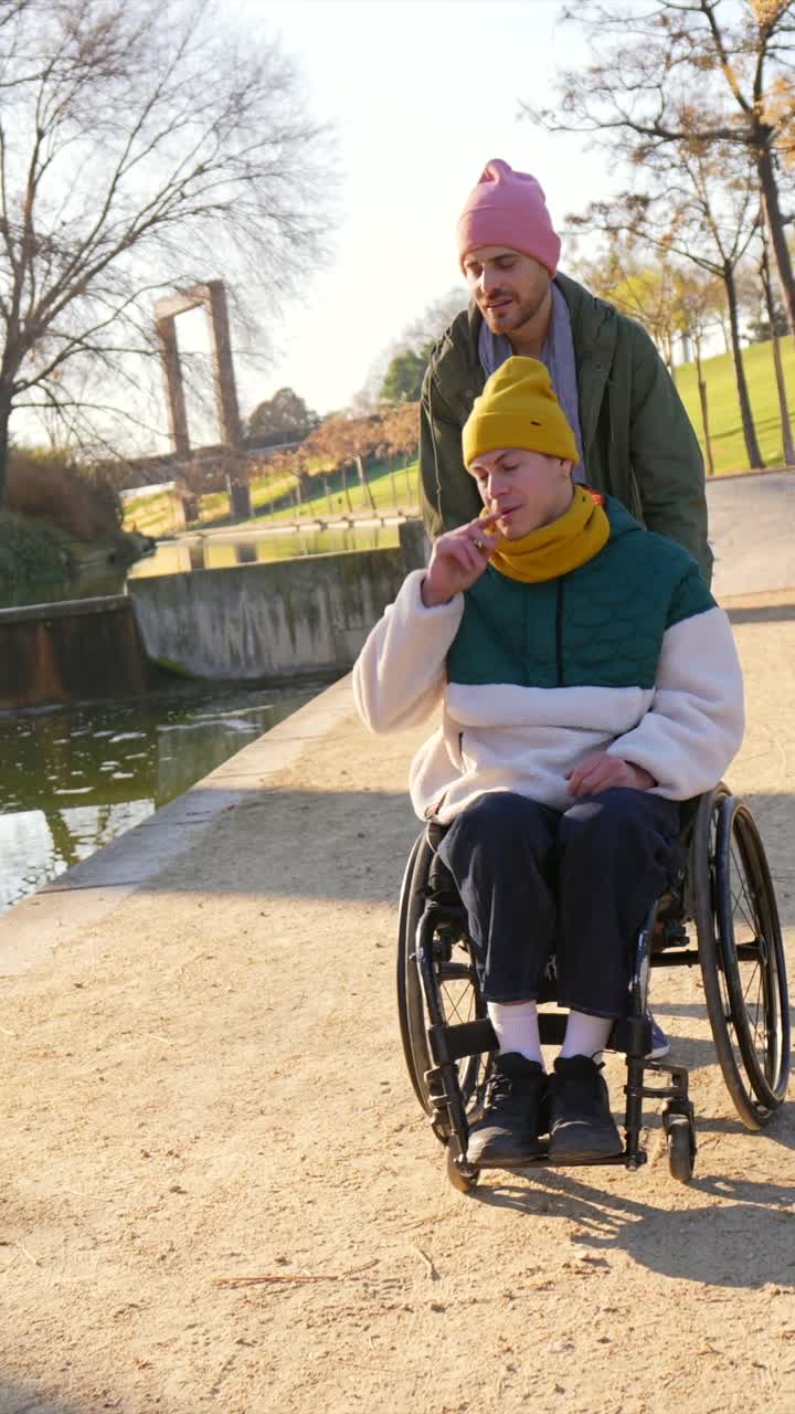 Two Friends Enjoying a Walk in the Park
