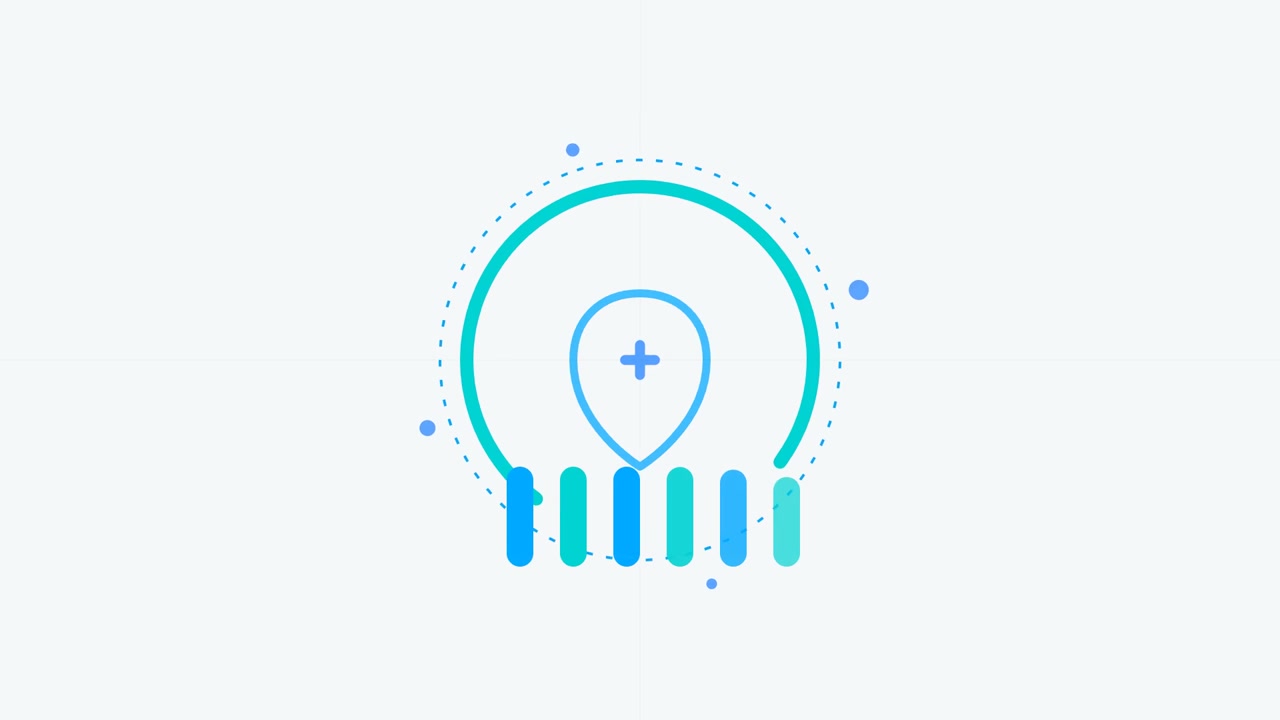 Animated Location Pin Icon with Loading Progress Bar