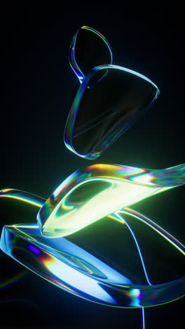 abstract blue glass geometry background, 3d rendering.