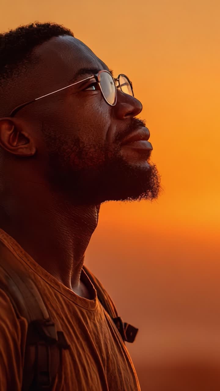 A Contemplative Moment: A Man Gazes at a Breathtaking Sunset, Capturing the Essence of Reflection and Tranquility Amidst Nature's Beauty