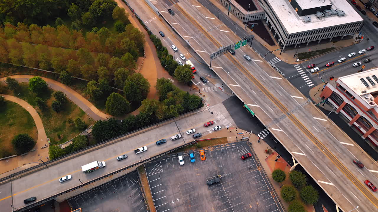 Highway and freeway with moving cars. Traffic on the roads of St. Louis, Missouri, USA