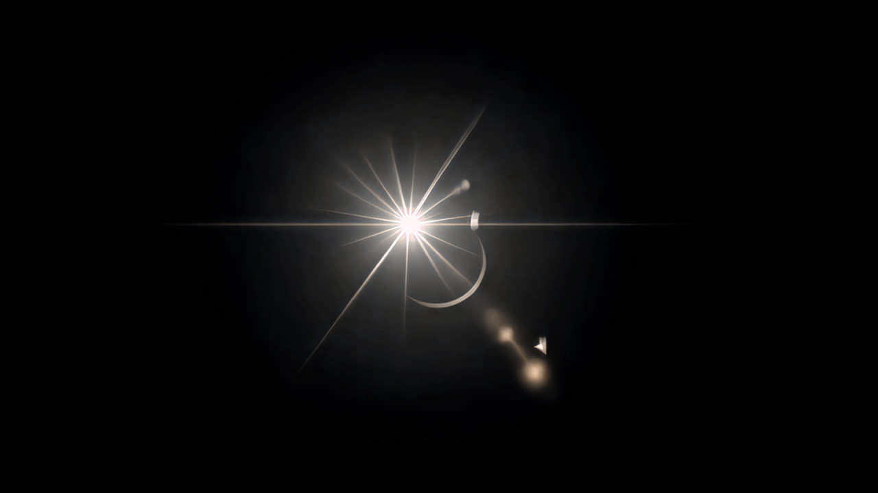Celestial light burst in darkness animated overlay, transparent 4K video, alpha channel, ProRes 4444