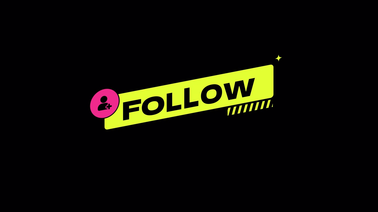 Animated Neon Yellow Follow Button with User Icon