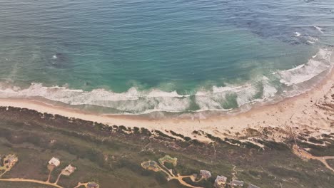 Drone-view-of-South-African-coastline-near-Betty's-Bay