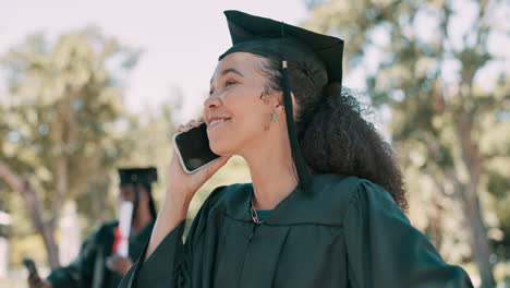 happy graduate talking on phone