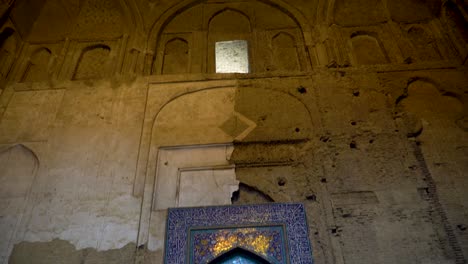 interior of great mosque of jameh mosque with tourists visiting, isfahan, iran