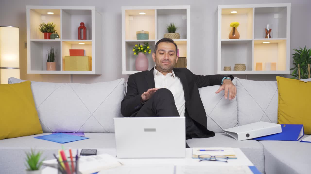 Home office worker man is rich.