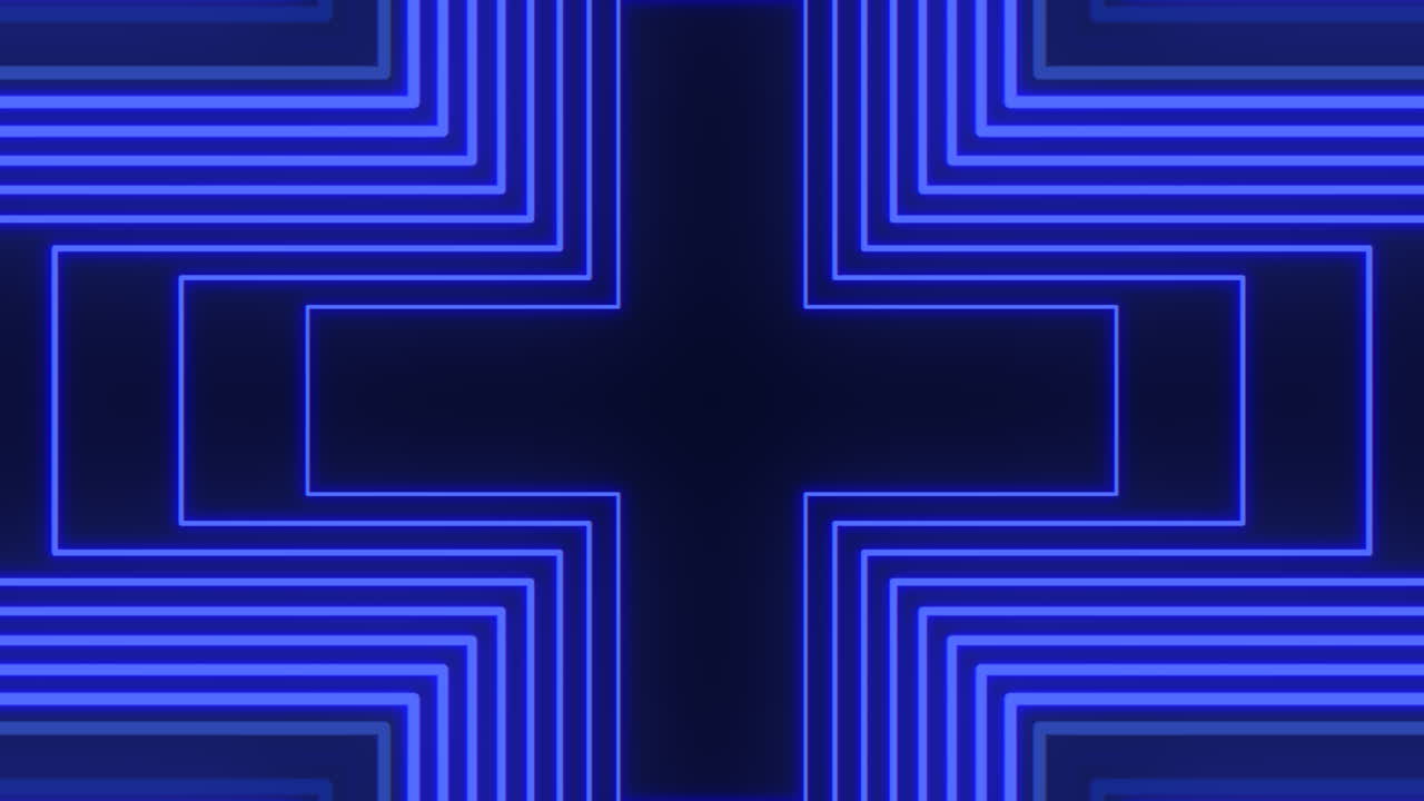 네온 선으로 된 파란색 십자가