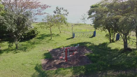 reveal shot of a student park at the christian university campus in argentina