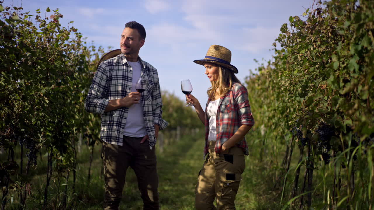 Persone che degustano vino in un vigneto