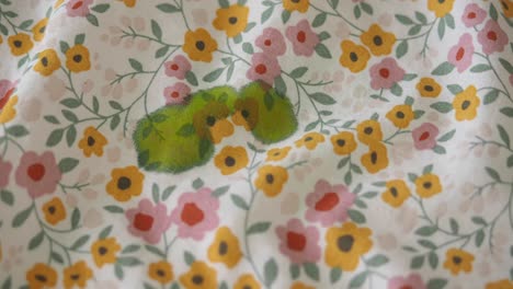floral fabric with stain