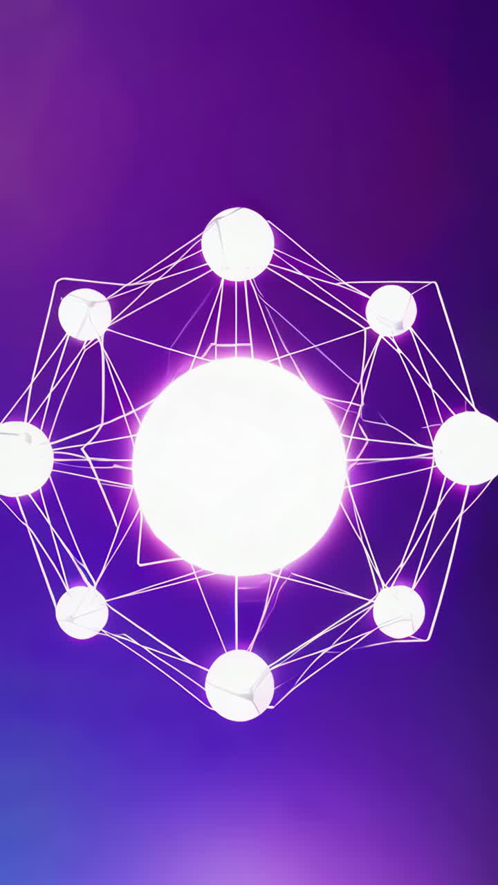 Abstract Glowing Geometric Network on Gradient Background