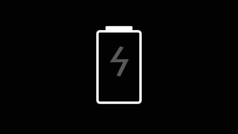 advertencia de batería baja aislada en fondo negro, loopable, 4k