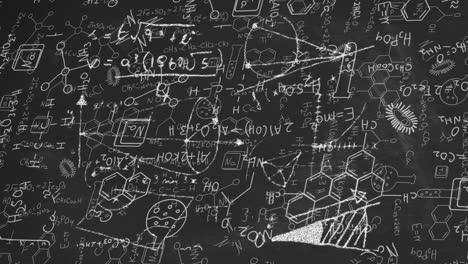 animación del procesamiento de datos matemáticos y científicos sobre un fondo negro.