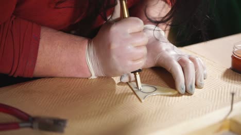 stained glass artist at work