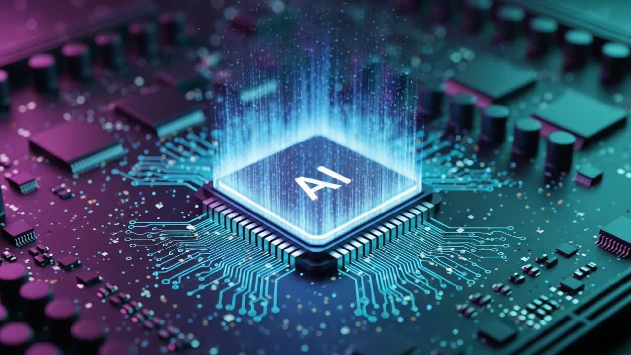 Exploring the Cutting-Edge Landscape of Artificial Intelligence Through a Captivating Digital Circuit Board Representing AI Processing Power and Functionality