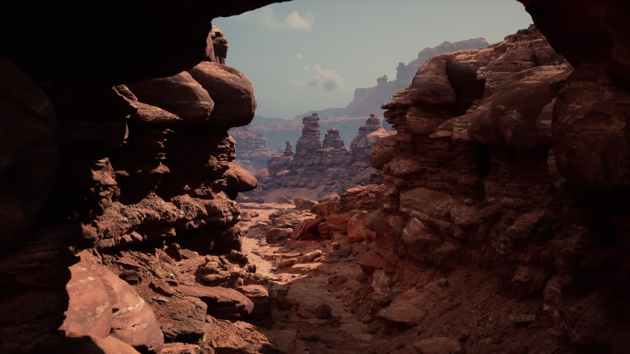 una vista a través de un cañón