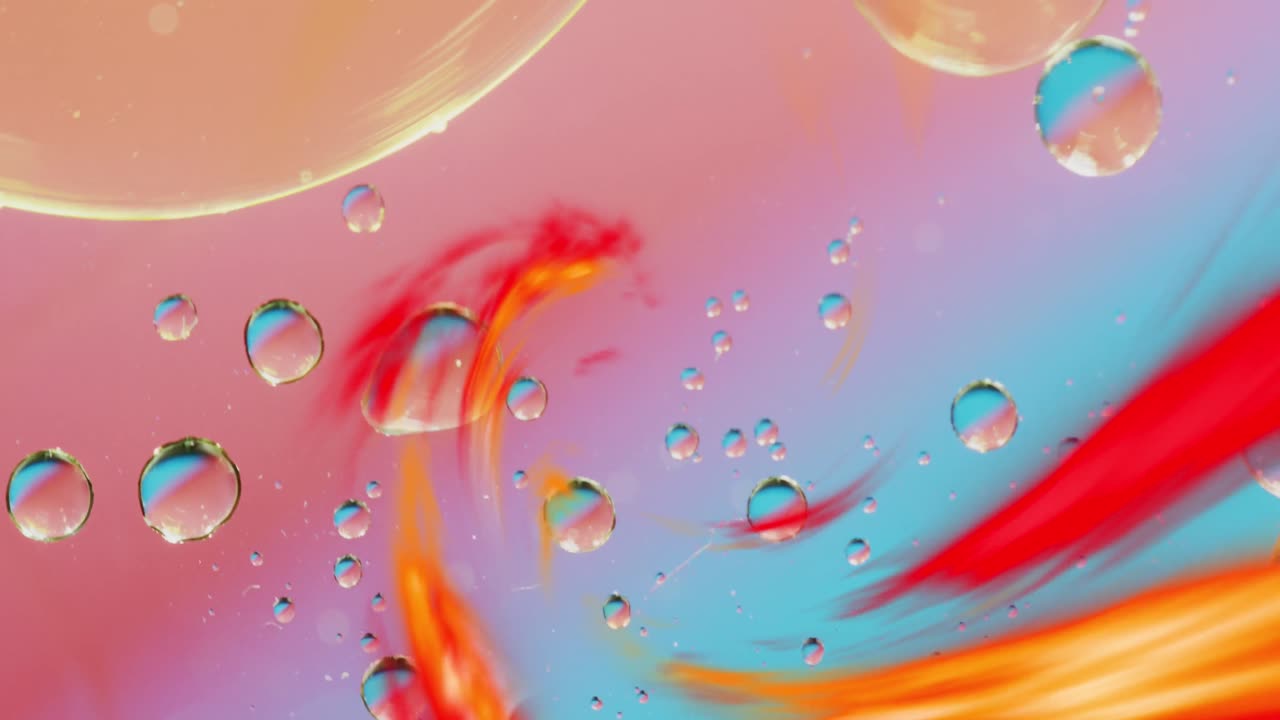 물방울의 애니메이션과 추상적인 패턴 배경