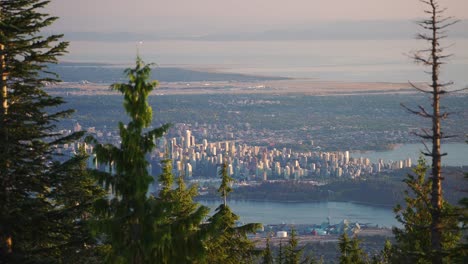 aerial view of vancouver city, british columbia, canada, from north vancouver in 4k