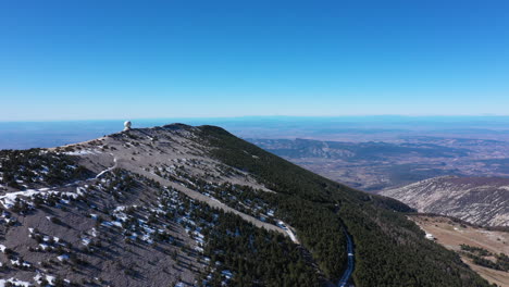 weather station mont ventoux france sunny day aerial shot vaucluse provence