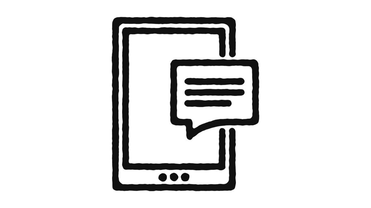 모바일 메시지 아이콘 애니메이션 영상 및 알파 채널