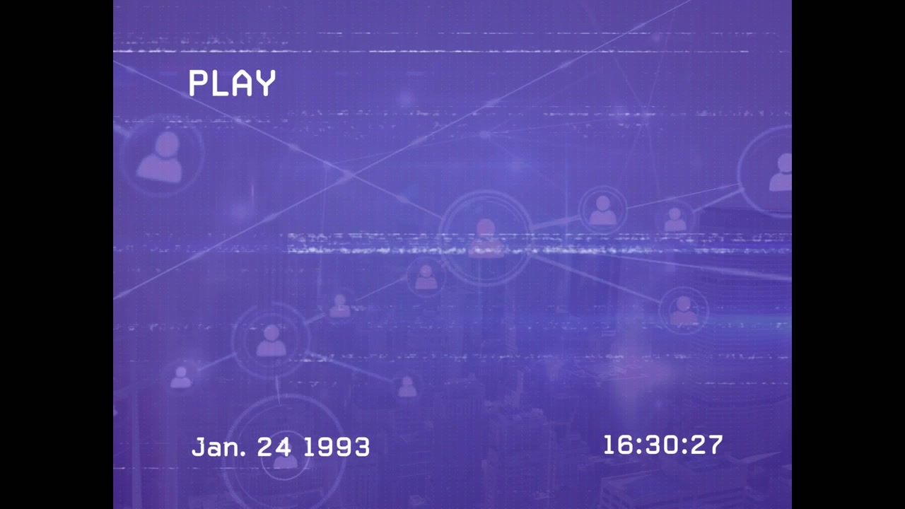 Animation of data processing and globe on black background