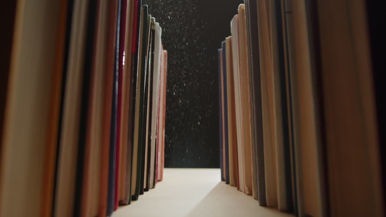 Bookshelf with Dust and Light