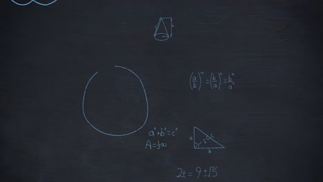 mathematical equations on chalkboard