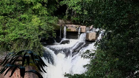 a beautifully scenic cascading waterfall inside the forest of khao yai national park, heo suwat waterfall in nakhon ratchasima province, thailand