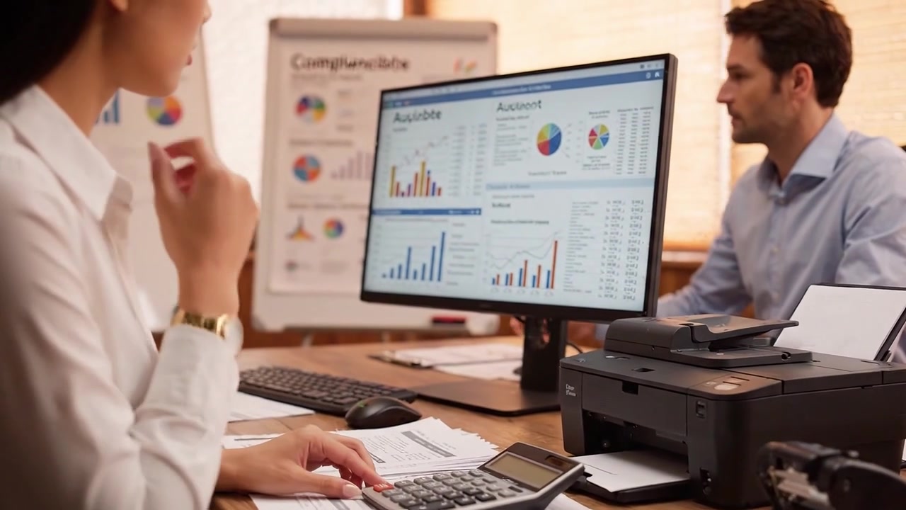Engaging Office Collaboration: Analyzing Data Metrics with Technology in a Modern Workspace Focused on Productivity and Professional Communication