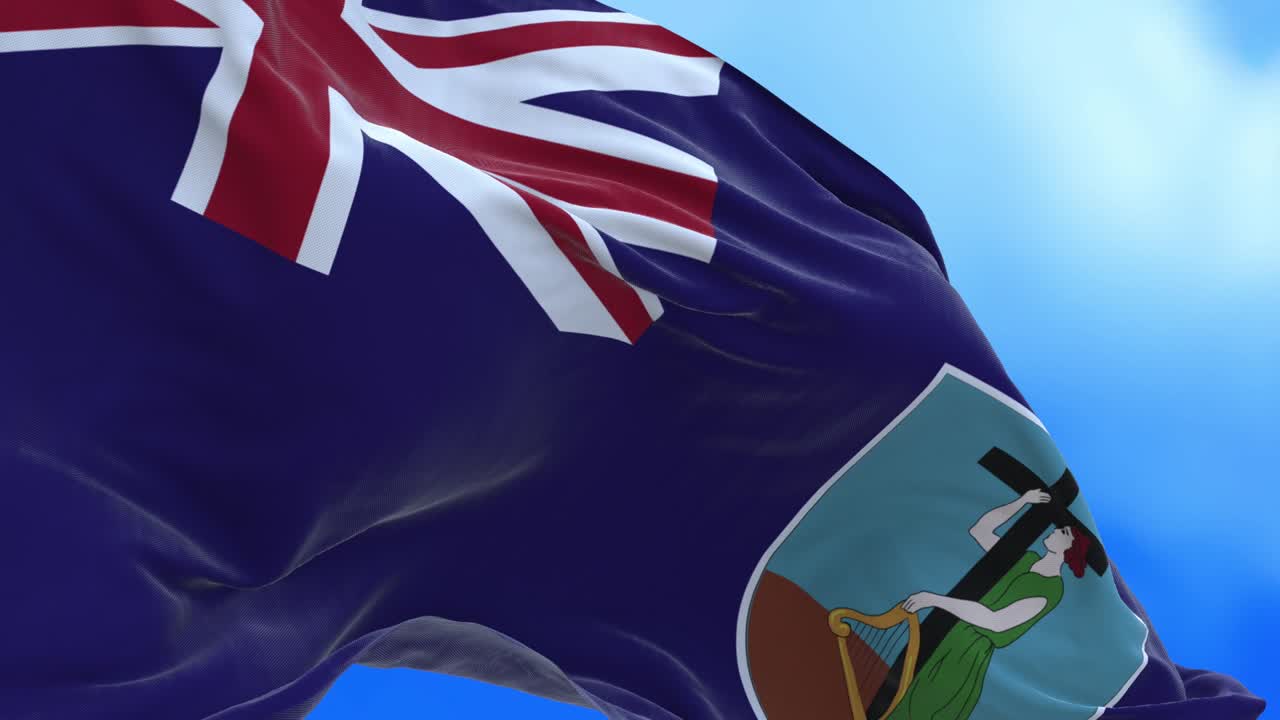 Seamless loop of Montserrat flag.