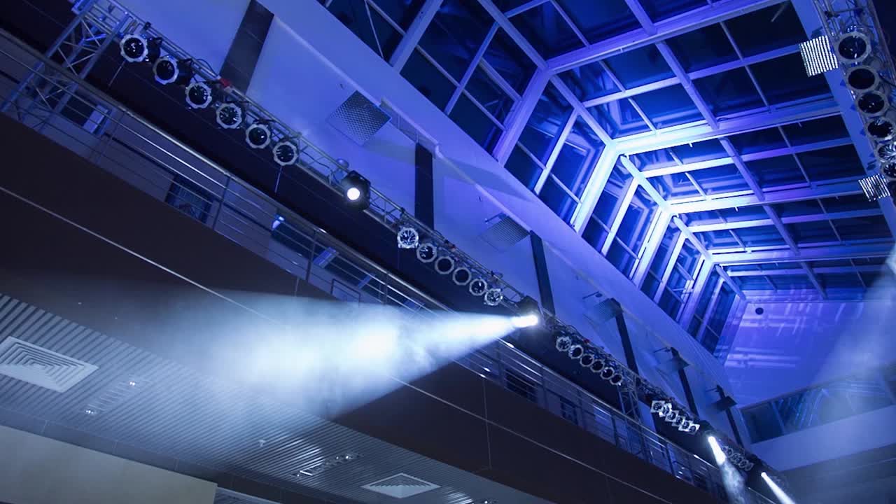 Modern Building Interior with Stage Lighting