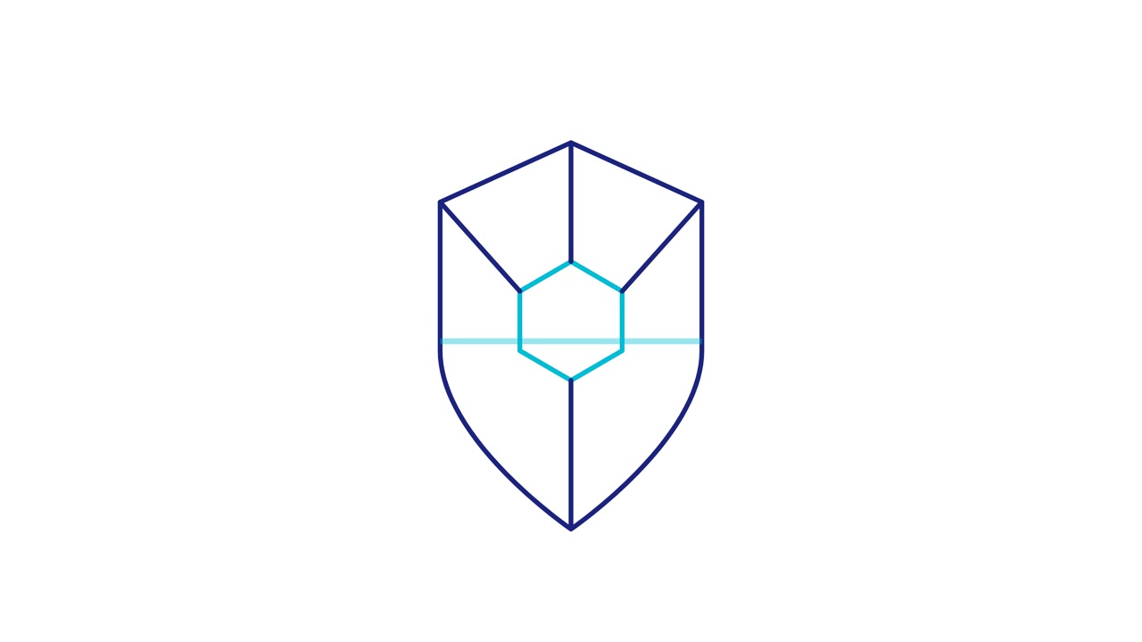 Animated Shield Icon Drawing on White Background