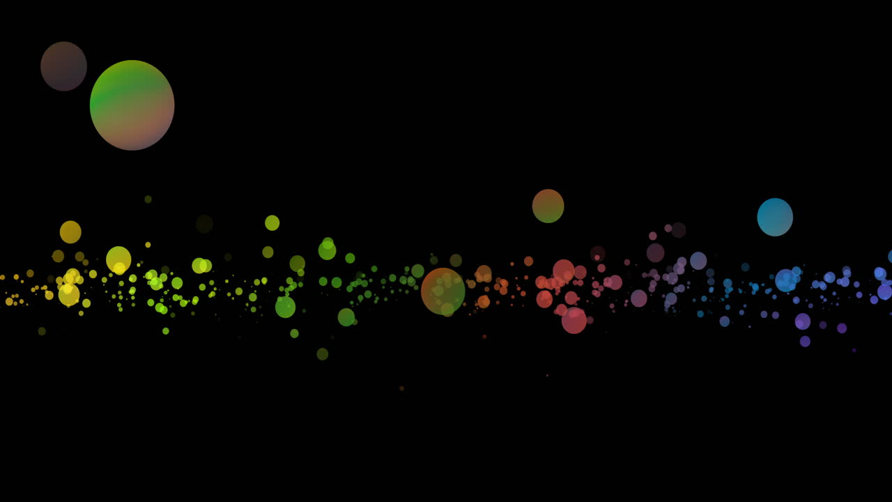 검은 바탕에 추상적인 다채로운 원