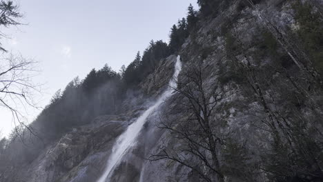 shot of waterfalls in rocky mountains