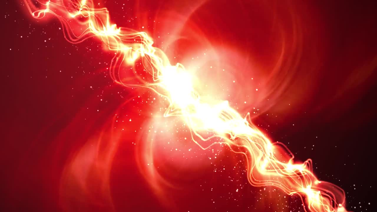 빛나는 조명 에너지 파도와 반짝이는 불꽃 놀이 스타일 입자 배경