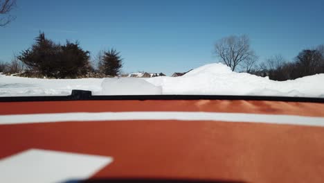vistas aéreas de invierno del paisaje y de la zona residencial