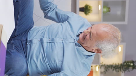 Vertical-video-of-The-cheated-old-man-takes-off-the-ring-and-throws-it-away.