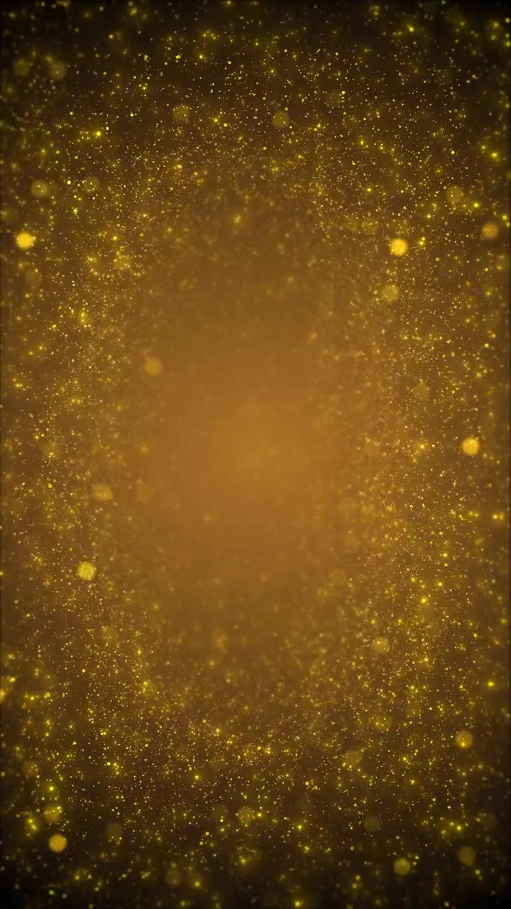 Partículas de onda digital doradas con puntos brillantes, profundidad cinematográfica oscura y movimiento fluido y suave perfecto