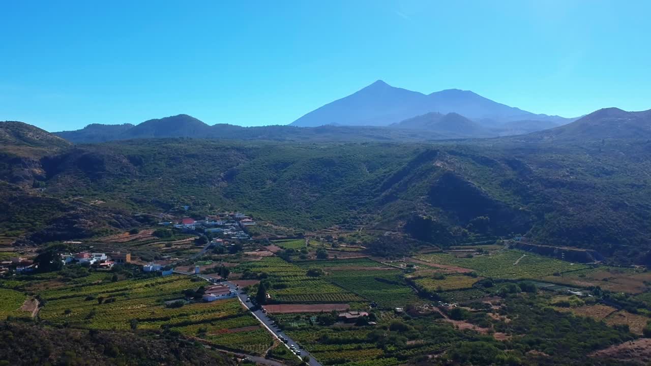 Beautiful aerial drone footage at a random mountain in Tenerife