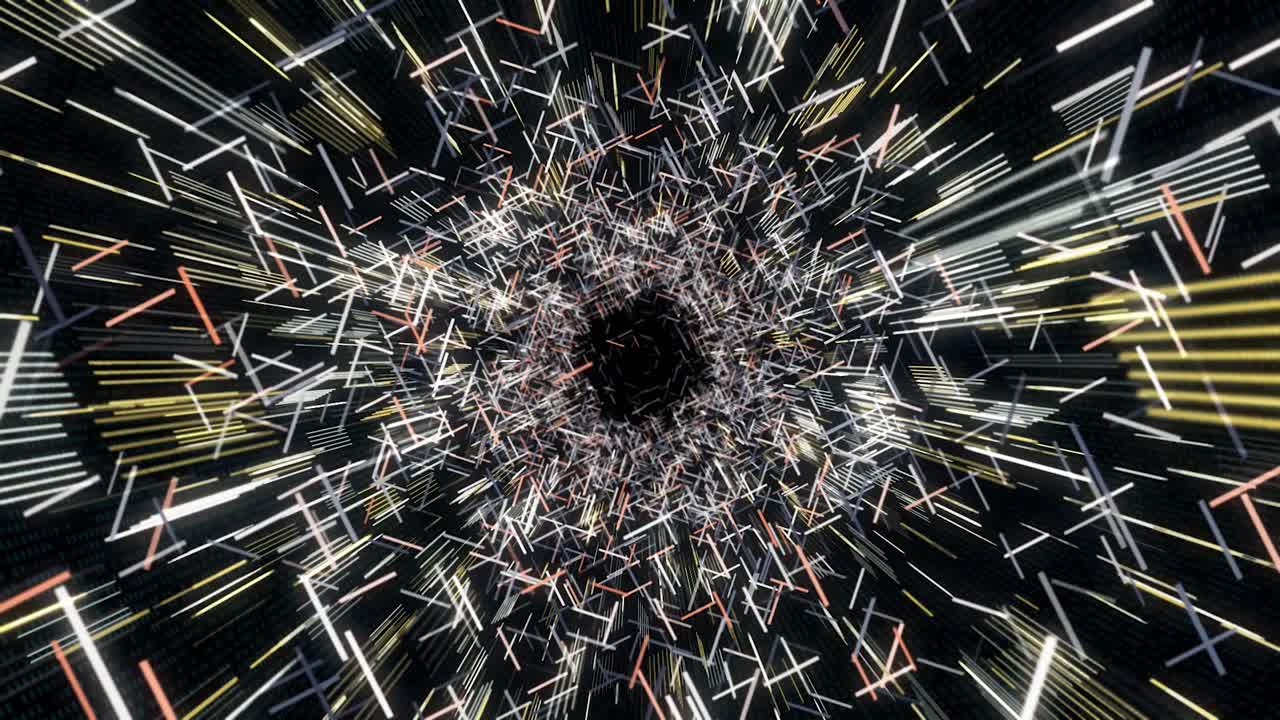 추상적인 빛나는 선 터널