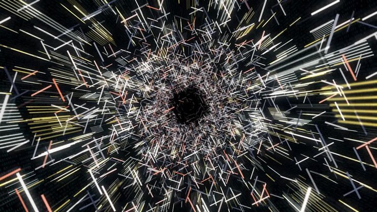 Abstract Glowing Lines Tunnel