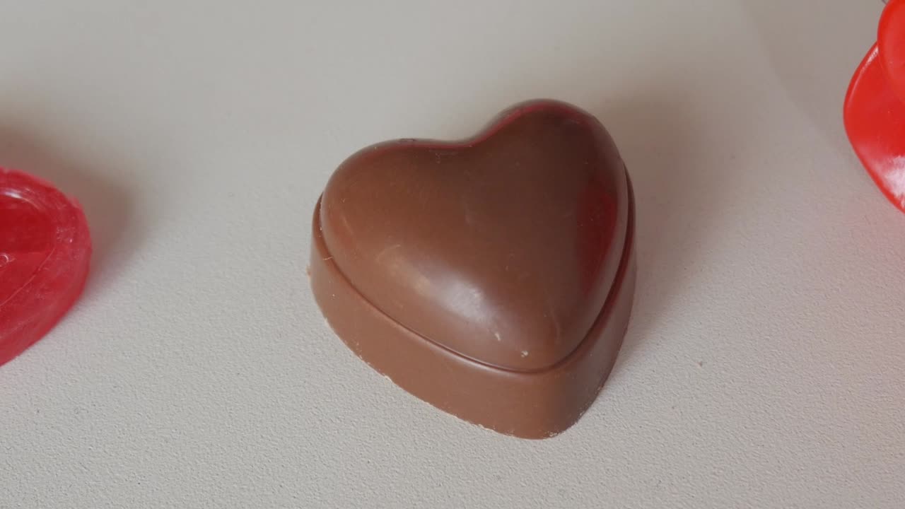 Sweet chocolate heart candy for Valentine's Day celebration