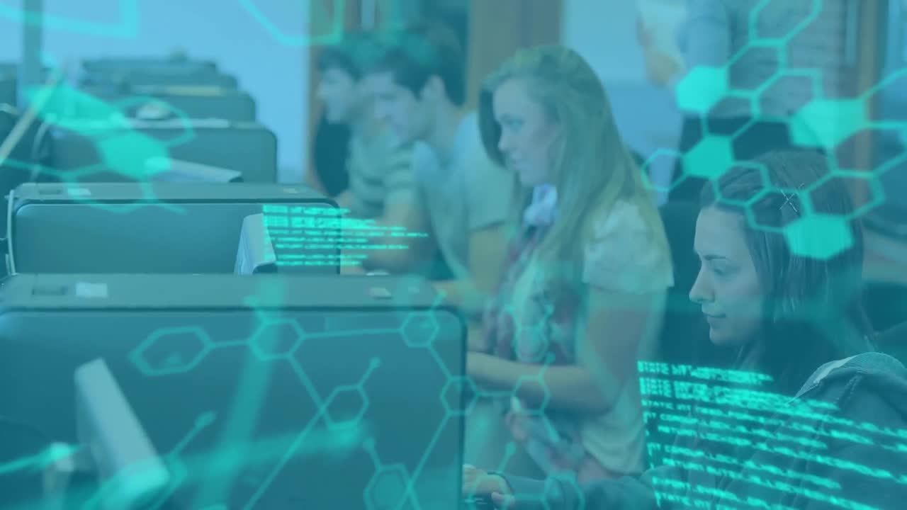 Animation of scientific data processing over students using computer